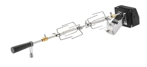 RÖSLE Premium-Drehspieß - Hochwertiger Grillspieß für RÖSLE BBQ-Stationen, Traglast 10 kg, gleichmäßige Bräunung und saftiges Fleisch