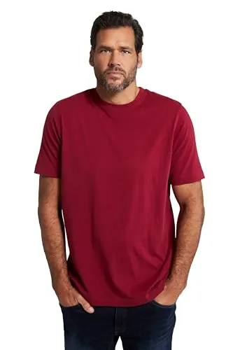 JP 1880 Herren große Größen Übergrößen Menswear L-8XL T-Shirt, Basic, Rundhals, gekämmte Baumwolle dunkelrot 8XL 702558540-8XL