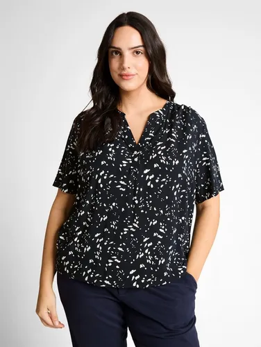 TOM TAILOR PLUS Kurzarmbluse mit Allover-Print