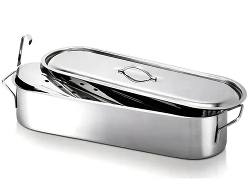 Beka 14700024 Edelstahl-Fischbräter mit Einsatz, 50 cm - Koch- & Suppentöpfe, rostfreier Einsatz für perfekte Zubereitung von Fisch, spülmaschinen- und induktionsgeeignet für einfache Reinigung und vielseitige Nutzung.