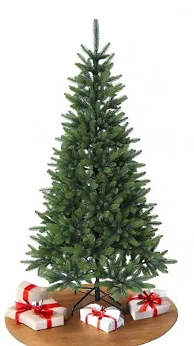 Künstlicher Weihnachtsbaum Premium 180 cm mit Metallständer - Künstlicher Weihnachtsbaum, 180 cm hoch, mit realistischen PE-Nadeln und klappbarem Design. Inklusive Metallständer und Aufbewahrungstasche für einfache Lagerung nach den Feiertagen.