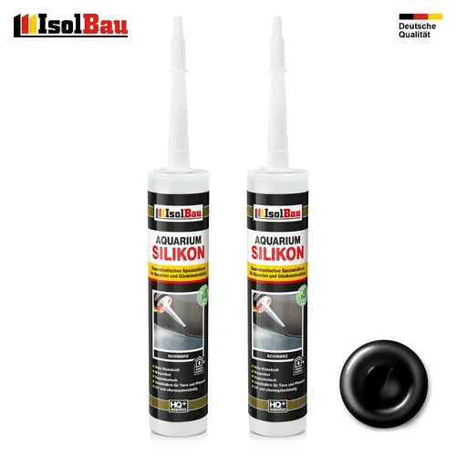 Aquarium Silikon Schwarz 2 x 300 ml Süß/Meerwasser Aquarium Kleber Glassilikon