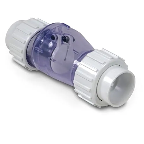 Rückschlagventil mit Feder - Ø 50mm für Pools - Poolfilter-Ventil, verhindert effektiv das Rücklaufen des Wassers und ermöglicht einfache Wartung durch transparentes Design.