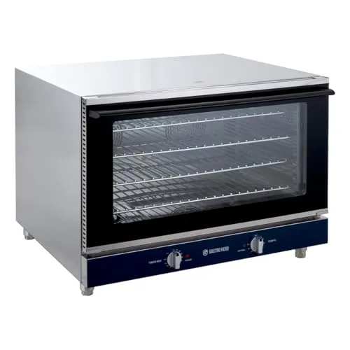 GastroHero Heißluftofen ECO 4x GN 1/1 – Robuster Umluftofen für Gastronomie - Vielseitiger Heißluftofen für Gastronomie mit 110 Litern Volumen, geeignet für 4x GN 1/1 Behälter. Robuste Edelstahl-Konstruktion und effiziente Umlufttechnik sorgen für gleichmäßige Ergebnisse und maximale Energieeffizienz.