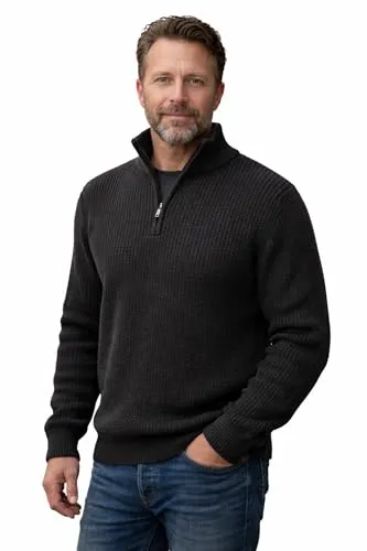 Arbeitspullover, Hamburger Troyer, Strickpullover, Seemannspullover, Isländer mit Schurwolle, Gr. 58/XXXL anthrazit
