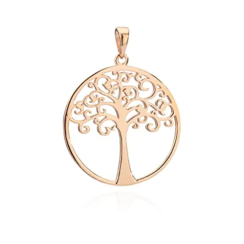NKlaus Kettenanhänger Baum des Lebens 925 Silber - Eleganter Anhänger für Damen aus 925 Sterling Silber, rosegold vergoldet und anlaufgeschützt. Perfekt als Geschenk oder für den eigenen Stil.