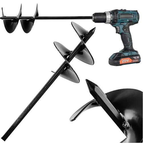 KADAX Erdbohrer 100mm für Bohrmaschine, Gartenbohrer, Erdlochbohrer für Akkuschrauber, Pflanzbohrer für Gartenarbeiten, Spiralbohrer zum Bohren von Erdlöchern