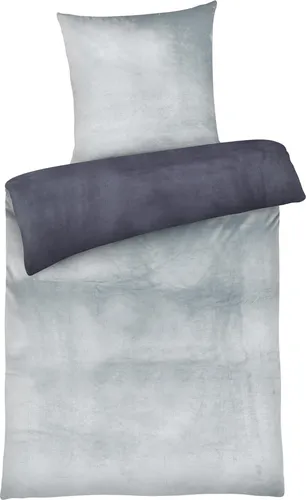 Cashmere Touch Bettwäsche 155x220 cm in Anthrazit Silber - Kuschelige Wendebettwäsche aus 100% Mikrofaser, bügel- und pflegeleicht, ideal für warme Winternächte und ganzjährig nutzbar.