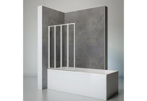 Schulte D1334 01 50 Smart Duschabtrennung - 4-teilige Badewannenfaltwand aus 3 mm Echt-Glas, flexibel und einfach montierbar – idealer Spritzschutz für Ihr Bad.