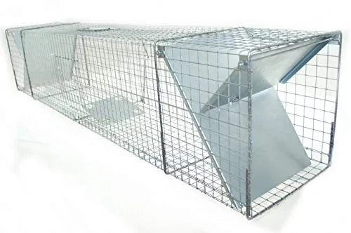 Lebendfalle 150x29x31 cm Fuchsfalle Waschbärfalle Kastenfalle Marderfalle Biber Falle Zweizelne Eingänge