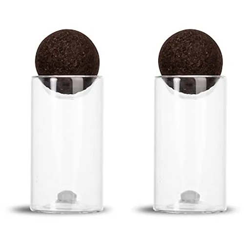 Sagaform Nature Salz und Pfefferstreuer 2-teilig aus Glas mit einem Korkstopfen in der Farbe Transparent-Braun, Maße: 4,5cm x 4,5cm x 11,5cm, 5018327