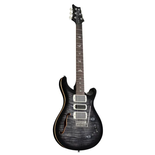 PRS SE Special Semi-Hollow RW Charcoal Burst E-Gitarre - Vielseitige E-Gitarre mit Halbresonanzbauweise und hochwertiger Ausstattung. Korpus aus Mahagoni, 22 Bünde, zwei Humbucker und Coil-Split-Funktion für vielfältige Klangoptionen. Inklusive Gigbag.