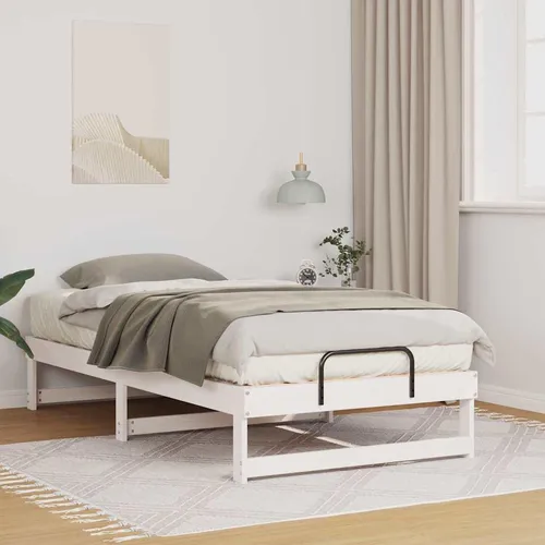 Maison Exclusive Bettrahmen Weiß 90 x 200 cm aus massivem Kiefernholz