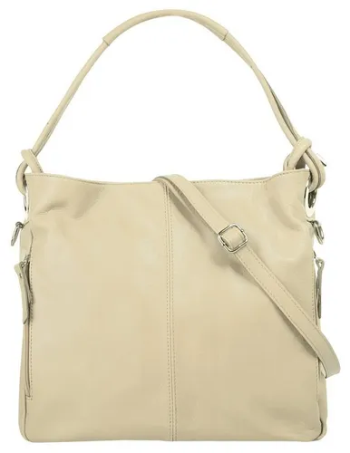 Samantha Look Shopper Damen 020225 beige - Stylische Handtasche aus 100% echtem Leder mit großzügigem Hauptfach und vielseitigem Tragekomfort als Handtasche oder Umhängetasche.
