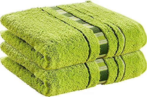Erwin Müller Handtuch-Set 2er-Pack Achern grün Größe 50x100 cm - #500g/m² - schnell trocknend, extra saugstark, beidseitige Schlaufen