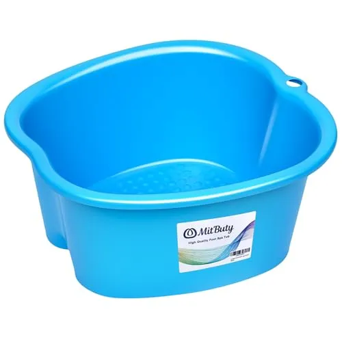 MitButy Großes Fußbad für Spa und Fußmassage - Stabiles Kunststoff-Fußbecken für Pediküre, Entspannung, und Detox - Fußwanne gegen Hornhaut, Nagelhaut und abgestorbene Haut - Passend für alle Größen