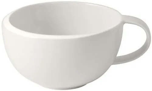 Villeroy & Boch NewMoon Kaffeetasse mit Untertasse 190 ml - Thermobehälter, modernes Design mit mondsichelartiger Form, aus hochwertigem Premium Porzellan, spülmaschinen- und mikrowellensicher – ideal für Kaffee und Tee.