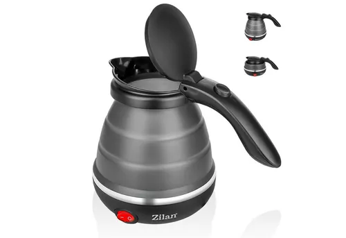 Faltbarer Reise-Wasserkocher 0,5L – Kompakt & Tragbar - Wasserkocher für unterwegs, ideal für Reisen und kleine Haushalte. Mit 750 Watt, Trockenkochschutz und Warmhaltefunktion – für heiße Getränke jederzeit!