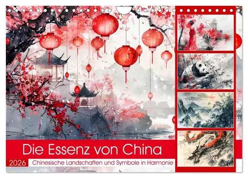 Anja Frost | Die Essenz von China - Chinesische KI-Impressionen - Kalender mit 14 Seiten, entführt in die faszinierenden Landschaften und Symbole des alten China – ideal für Liebhaber fernöstlicher Kultur.