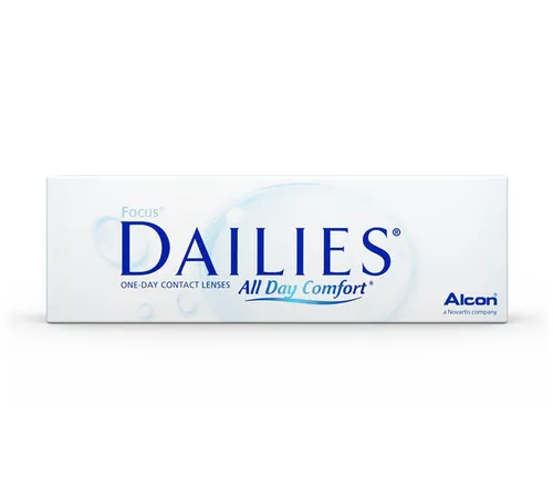 Alcon Focus® DAILIES® All Day Comfort 30 - Kontaktlinsen mit lang anhaltendem Tragekomfort und integriertem Feuchtigkeitsspender AquaComfort für frisches Gefühl und hohe Verträglichkeit – ideal für empfindliche Augen.