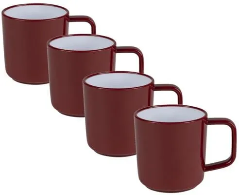 Kampa Tassen, 330ml, 4er Set, rot