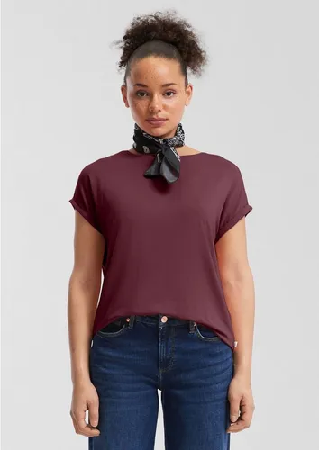 QS T-Shirt Loose Fit-Shirt im Lyocellmix Fledermausärmel