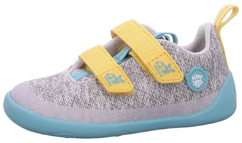 Affenzahn Knit Happy Naßhorn Klettschuh Grau 27 - Bequeme Jungen Schuhe von Affenzahn in Grau-Grün, ideal für aktive Kinder und einfach anzuziehen dank praktischem Klettverschluss.