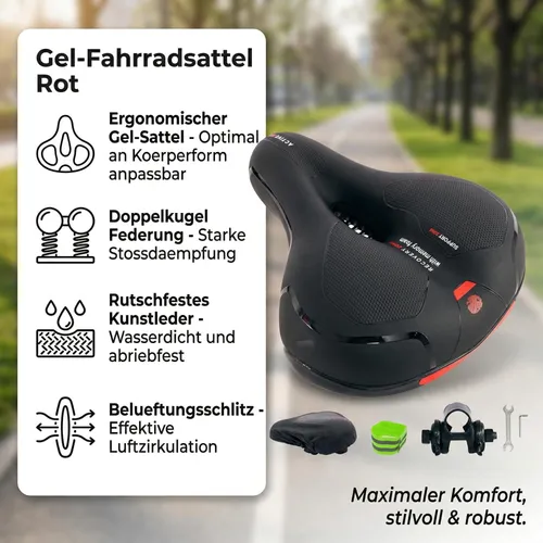 Mucola Ergonomischer Fahrradsattel mit Gel-Schaum - Fahrradsattel für Citybike und Mountainbike, atmungsaktiv und gepolstert für maximalen Komfort auf langen Fahrten.