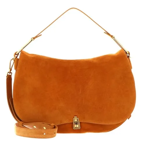Coccinelle Leder Handtasche Schultertasche Magie Suede Handbag Resina terracotta