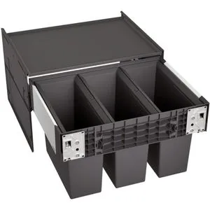 BLANCO Einbaumülleimer Select II 60/3, 526204 - Haushaltszubehör für 60 cm Schubladenschränke, 3-fach Abfallsammler mit flexiblem Eimerkombinationen und einfache Montage, Gesamtvolumen 48l.