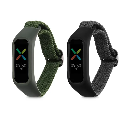 kwmobile Uhrenarmband Sportband für Oppo Band Sport - 2x Nylon Fitnesstracker Sportarmband, leicht und bequem für aktiven Lebensstil