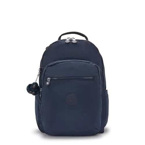 Kipling Basic Seoul Rucksack 44 cm mit Laptopfach - Blau - Schulrucksäcke mit 27L Fassungsvermögen, wasserabweisend und ideal für Schule und Alltag. Der Rucksack bietet ein spezielles Laptopfach und sorgt für Ordnung und Stil.