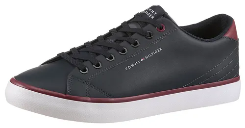 Sneaker TOMMY HILFIGER TH HI VULC CORE LOW LEATHER Herren - Sportlicher Freizeitschuh aus hochwertigem Leder und Lederimitat in dunkelblau mit gepolstertem Schaftrand für optimalen Tragekomfort.