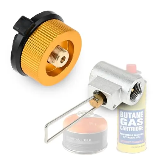 Hicello Camping Gaskanister Nachfülladapter für Isoutane/Butangas Kanister Kit