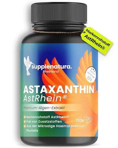 Astaxanthin 8mg hochdosiert | 130 Kapseln | Vegan - Premium-Extrakt aus Quellwasser-kultivierten Algen, vegan und laborgeprüft. Für höchste Reinheit und Verträglichkeit, hergestellt nach deutschen Qualitätsstandards.