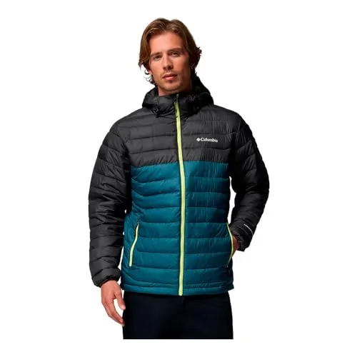 COLUMBIA POWDER LITE II HOODED JACKET Herren Steppjacke - Funktionsjacke für Herren, wasserabweisend und wärmereflektierend, ideal für Outdoor-Aktivitäten ohne schädliche PFAS.