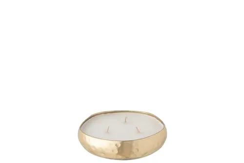 J-Line Duftkerze Livia in der goldenen Metallschale 13cm