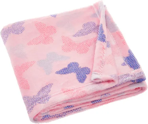 Playshoes Fleece-Decke Schmetterlinge 301715, in pink von PLAYSHOES