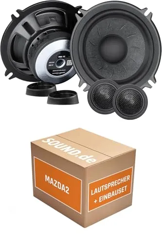 Lautsprecher Boxen Einbaupaket für Eton PRA13 kompatibel mit Mazda2 Typ DE hinten | 2X Tief-Mitteltöner 2X Hochtöner