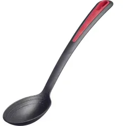 Westmark Gemüselöffel, Hochhitzebeständig bis 270 °C/ 518 °F, Extra tiefer Löffelkopf, Mit innenliegender Skala: 15, 30 und 45 ml, Kunststoff, Gentle Plus, Schwarz, 28612275