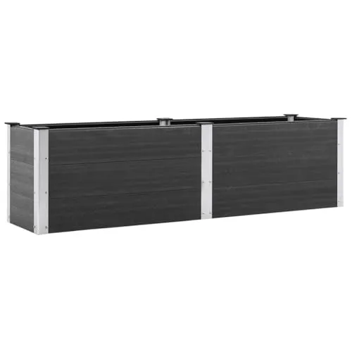 vidaXL Garten Hochbeet 200x50x54cm – WPC Grau - Hochbeet aus langlebigem WPC für Hobbygärtner, wetterbeständig und ideal für Gemüse und Blumen im Garten.