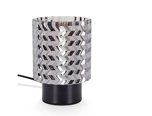 Hofstein Tischleuchte aus Metall und Glas in Schwarz/Rauchfarben - Moderne Tischleuchte für Innenräume, mit elegantem Glasschirm und praktischem An-/Ausschalter. Ideal für Esszimmer, Flur oder Wohnzimmer – ein stilvoller Lichtakzent!