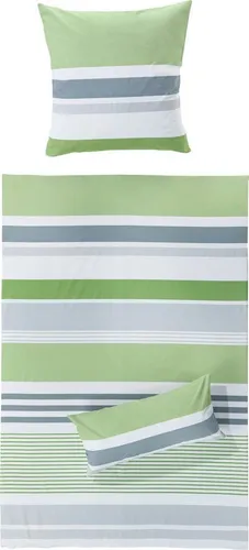 REDBEST Bettwäsche Garnitur Renforcé grün 80x80 cm / 135x200 cm - Bettwäsche-Sets aus 100% Baumwolle, anschmiegsam und strapazierstark mit praktischem Reißverschluss für einfaches Beziehen.