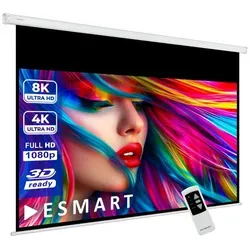 ESMART ESMART Germany Motor Leinwand 215 cm - Motorisierte Projektionsleinwand in Weiß, ideal für Wand- und Deckenmontage. Perfekte Bildqualität auf einer Fläche von 215 x 135 cm (16:10) für beeindruckende Präsentationen.
