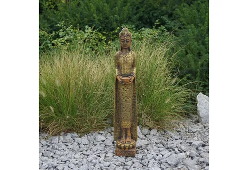 gartendekoparadies.de Gartenfigur Schlanke Buddha Statue, Steinfigur, H. 66 cm, 8 kg, Frostsicher