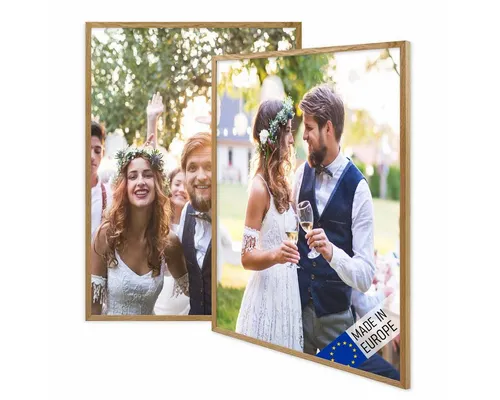 PHOTOLINI Bilderrahmen 2er Set Massivholz-Rahmen Modern Zeitlos mit Acrylglasscheibe