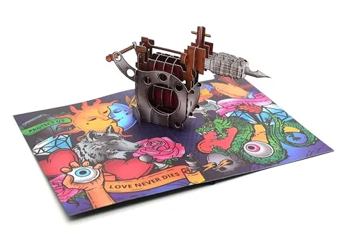 Tattoo Fans 3D Pop-Up Karte Ausgefallenes Gutschein-Geld-Geschenk für ein Tattoo, Geburtstag, Jahrestag