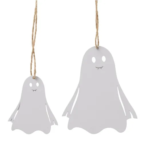 Stk XL Holz Geister Halloween Deko Ghost Herbstdeko weiß Hänger Gruseldeko b71 2