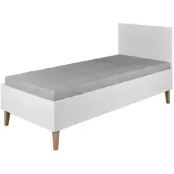 Raumhirsch Furniture Kinderbett 80x180 cm in Weiß - Modernes Kinderbett aus Holzwerkstoff für ein stilvolles Kinderzimmer. Die robuste Bauweise und abgerundeten Kanten bieten Sicherheit und Komfort für einen erholsamen Schlaf.