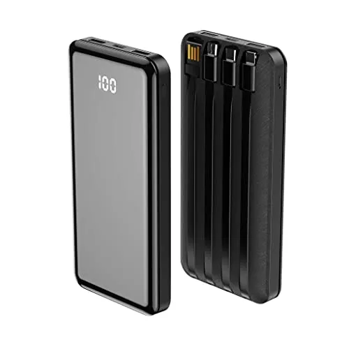 Forever Powerbank TB-411 ALLin1 10000 mAh schwarz mit USB-C + Lightning + microUSB Kabel